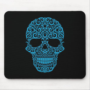 Verwickelter Zuckerschädel - Blau u. Schwarzes Mousepad