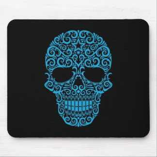 Verwickelter Zuckerschädel - Blau u. Schwarzes Mousepad