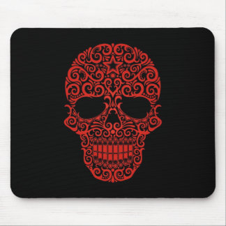Verwickelter Zuckerschädel - Rot u. Schwarzes Mousepad