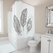 Verwickeltes Feder-Gekritzel Duschvorhang (Beispiel)