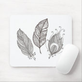 Verwickeltes Feder-Gekritzel Mousepad (Mit Mouse)
