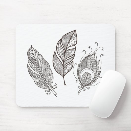 Verwickeltes Feder-Gekritzel Mousepad (Mit Mouse)