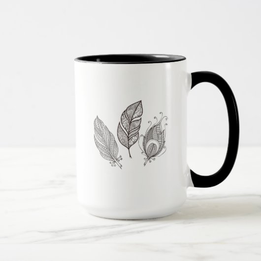 Verwickeltes Feder-Gekritzel Tasse (Rechts)