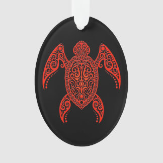 Verwickeltes Rot und Meer-Schildkröte Ornament