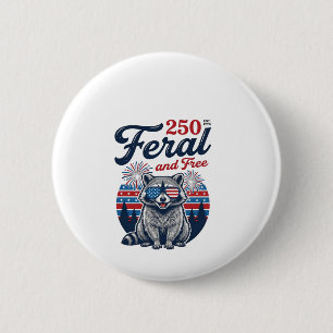 Verwilberte 250 und freie Waschbär-patriotische Ve Button