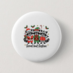Verwilderter aber festlicher lustiger Weihnachts s Button