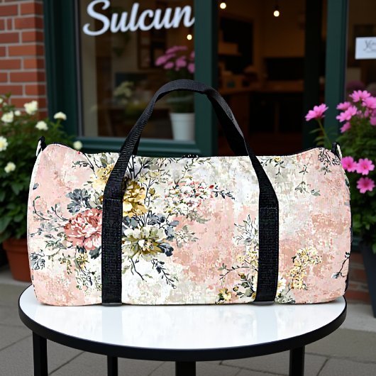 Verwilderter Rosengarten Blumenmuster Duffle Bag