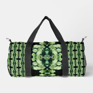 Verwildertes Weißes Rosenmuster Personalisiert Duffle Bag