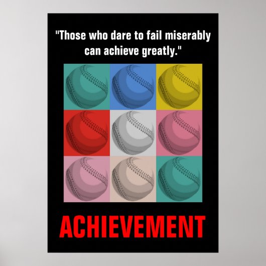 Verwirklichung Baseball Inspiration Motivierend Poster (Vorne)