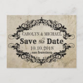Verwirren und Geblüht antike Hochzeit Sichern Sie Ankündigungspostkarte (Vorderseite)