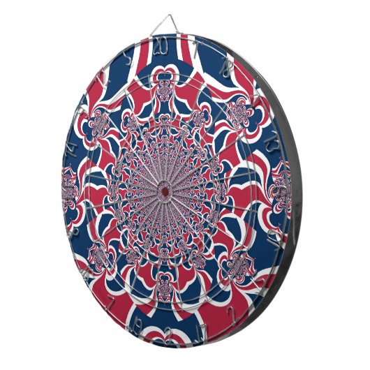 Verwirren von Kaleidoskop Art Print Dartscheibe (Vorderseite rechts)