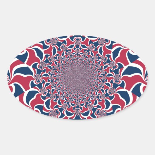 Verwirren von Kaleidoskop Art Print Ovaler Aufkleber (Vorderseite)