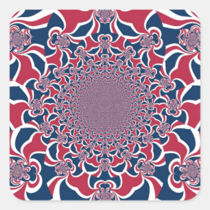 Verwirren von Kaleidoskop Art Print Quadratischer Aufkleber
