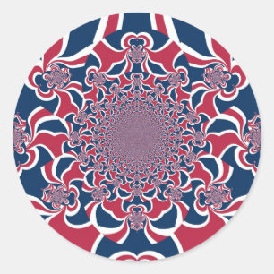 Verwirren von Kaleidoskop Art Print Runder Aufkleber