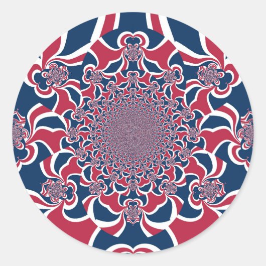 Verwirren von Kaleidoskop Art Print Runder Aufkleber (Vorderseite)