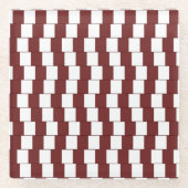 Verwirrende Linien Bordeaux Glasuntersetzer (Vorderseite)
