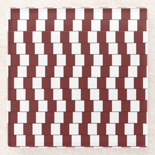 Verwirrende Linien Bordeaux Glasuntersetzer (Vorderseite)