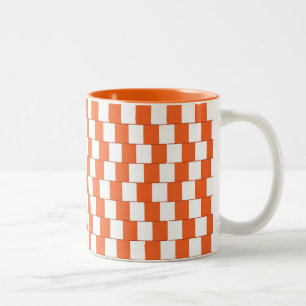 Verwirrende Linien Orange Zweifarbige Tasse