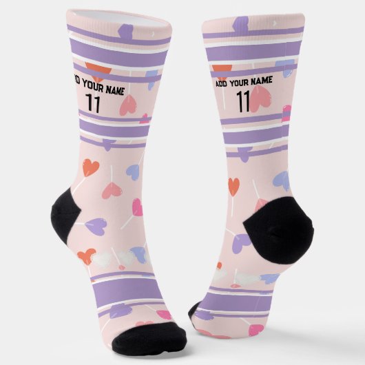 Verwirrende Name Nummer Herz Socken (Gewinkelt)