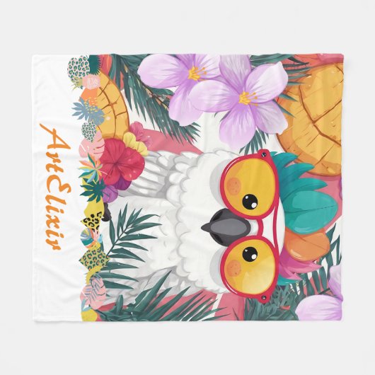 Verwirrte Coole Kakademie Fleecedecke (Vorderseite (Horizontal))