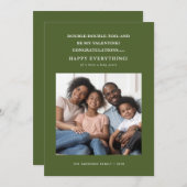 Verwirrte Coronavirus Holiday Grüße Grün Ankündigung (Vorne/Hinten)