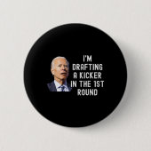 Verwirrte Drafting Kicker Funny Fantasy Football D Button (Vorderseite)