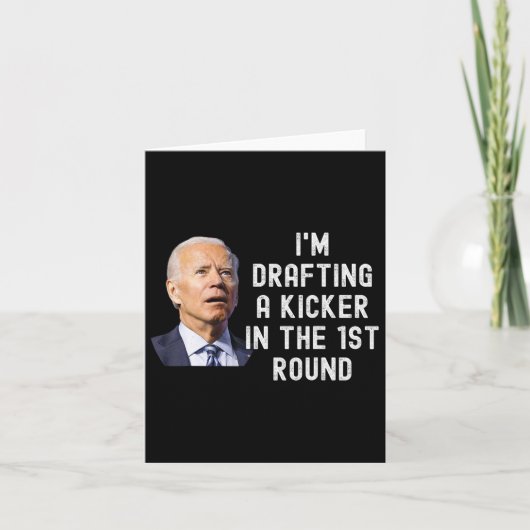 Verwirrte Drafting Kicker Funny Fantasy Football D Karte (Vorderseite)