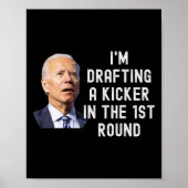 Verwirrte Drafting Kicker Funny Fantasy Football D Poster (Vorne)