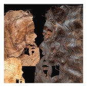 Verwirrte Frauenprofil - Holz Fotodruck (Vorne)