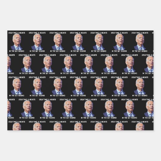 Verwirrte Joe Biden Fantasy Football Loser Draftin Geschenkpapier Set (Vorderseite 2)