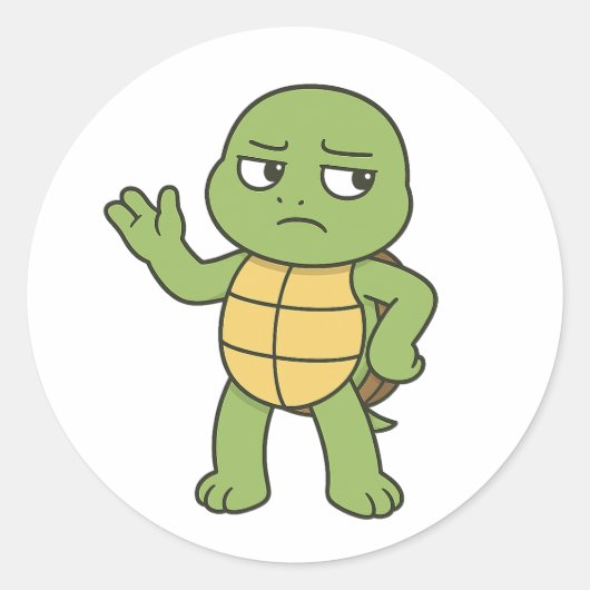 Verwirrte Schildkröte Runder Aufkleber (Vorderseite)