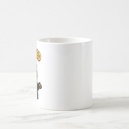 Verwirrte Schwarze Katze Kaffeetasse (Mittel)
