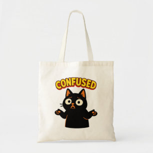 Verwirrte Schwarze Katze Tragetasche