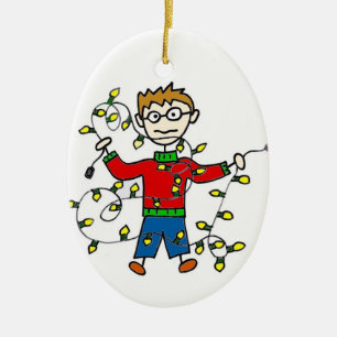 Verwirrte Weihnachtslicht-kundengerechte Keramikornament