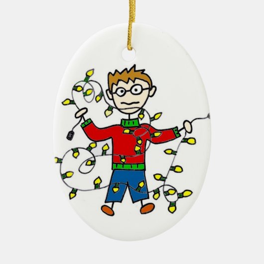 Verwirrte Weihnachtslicht-kundengerechte Keramikornament (Vorne)