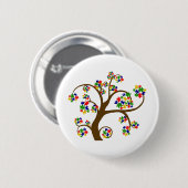 Verwirrter Baum des Lebens Button (Vorne & Hinten)