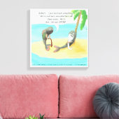 Verwirrter Fisch auf der Wüsteninsel Funny Canvas  Leinwanddruck (Insitu (Wohnzimmer))