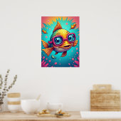 Verwirrter Fisch im Schwimmen Schluchten - Funny P Poster (Küche)