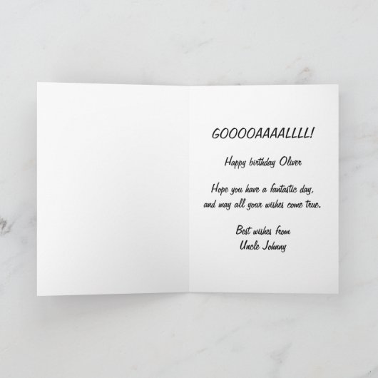 Verwirrter Fußball-Torwart Karte (Innenseite)