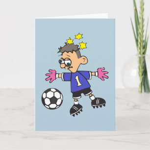 Verwirrter Fußballtorwart Karte