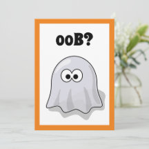 Verwirrter Geist sagt "Oob?" Lustiger Halloween-Ca