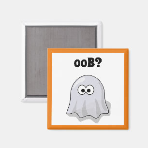 Verwirrter Geist sagt "Oob?" Lustiger Halloween-Ca Magnet