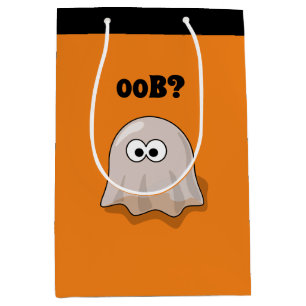 Verwirrter Geist sagt "Oob?" Lustiger Halloween-Ca Mittlere Geschenktüte