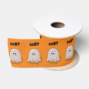Verwirrter Geist sagt "Oob?" Lustiger Halloween-Ca Satinband