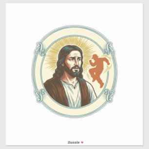 Verwirrter Jesus Viraler Tanztrend Silhouette Vide Aufkleber