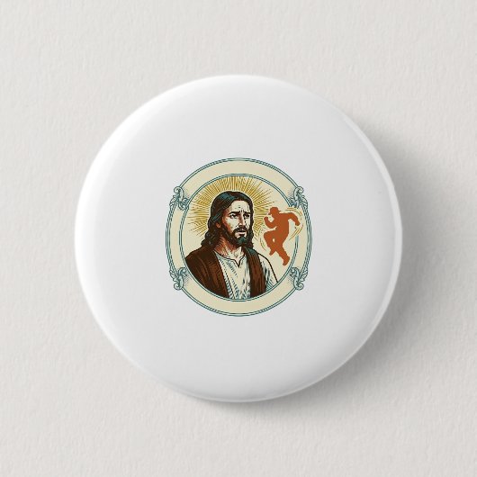 Verwirrter Jesus Viraler Tanztrend Silhouette Vide Button (Vorderseite)