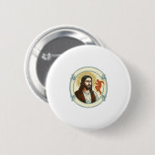 Verwirrter Jesus Viraler Tanztrend Silhouette Vide Button (Vorne & Hinten)