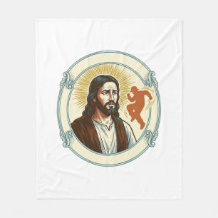 Verwirrter Jesus Viraler Tanztrend Silhouette Vide Fleecedecke
