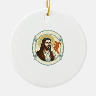 Verwirrter Jesus Viraler Tanztrend Silhouette Vide Keramik Ornament