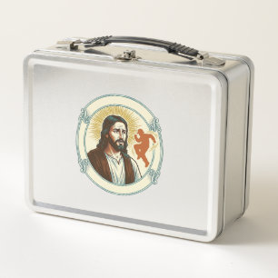 Verwirrter Jesus Viraler Tanztrend Silhouette Vide Metall Brotdose
